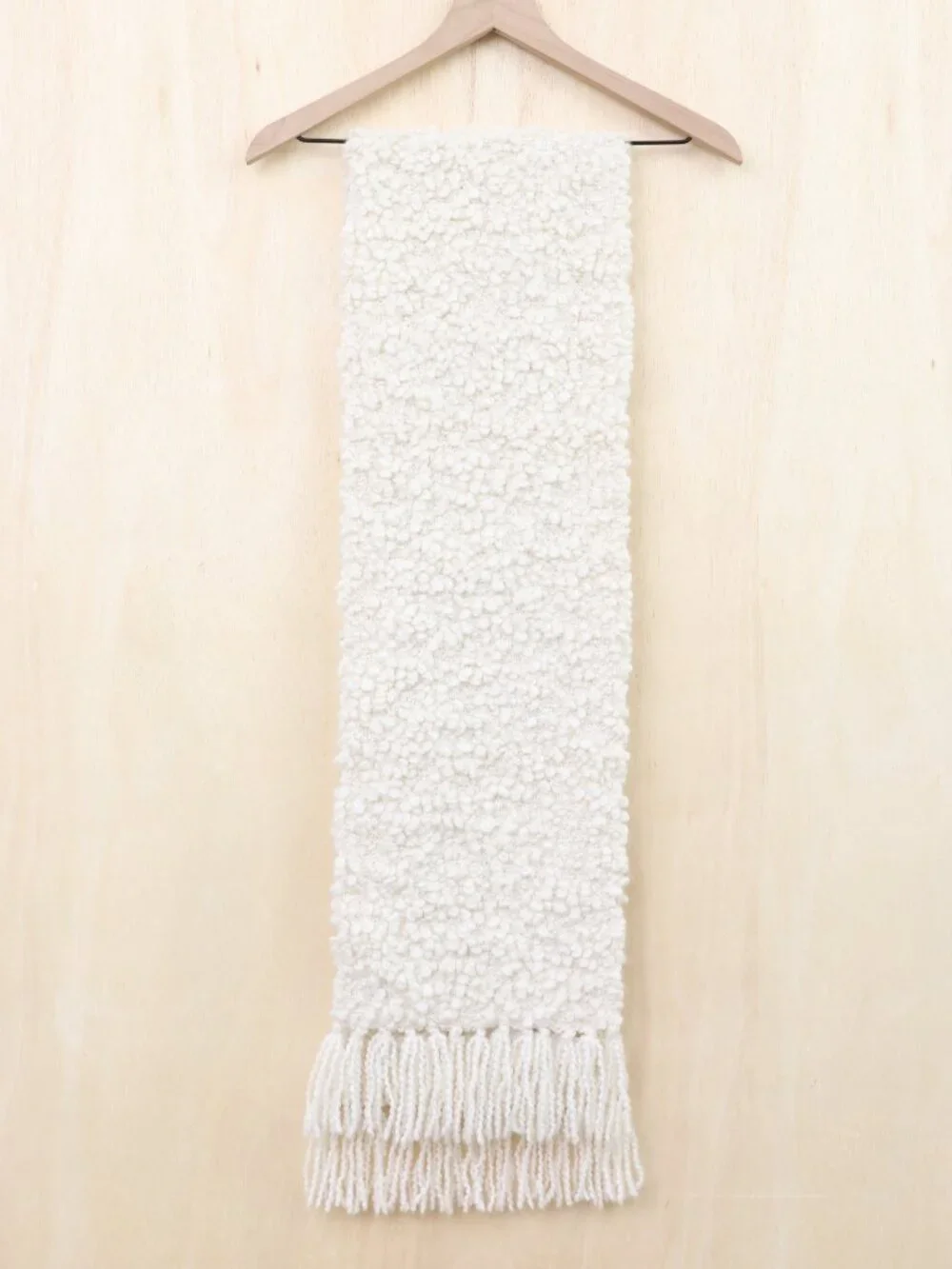 Boll & Branch Cream Wool Scarf One Size